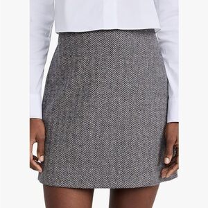 Theory Black and White Chevron Mini Skirt